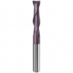 Guhring - 1/4", 1-1/8" LOC, 1/4" Shank Diam, 3" OAL, 2 Flute Solid Carbide Square End Mill - USA Tool & Supply