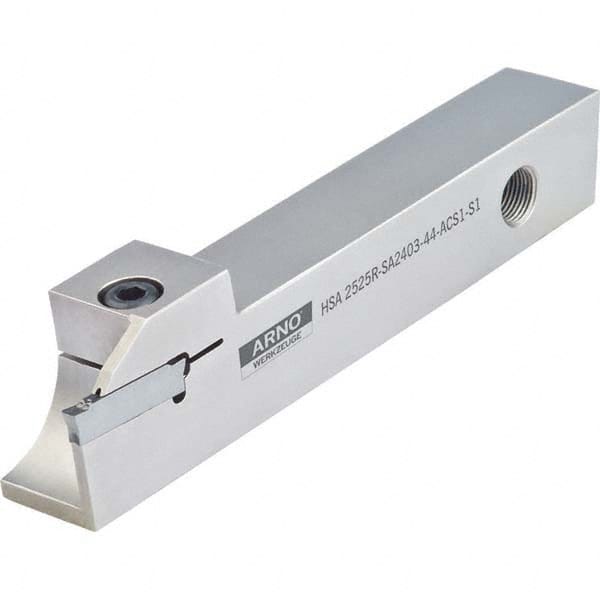 Arno - 1.28" Max Depth, 0.315 to 2.559" Width, External Right Hand Indexable Grooving/Cutoff Toolholder - USA Tool & Supply