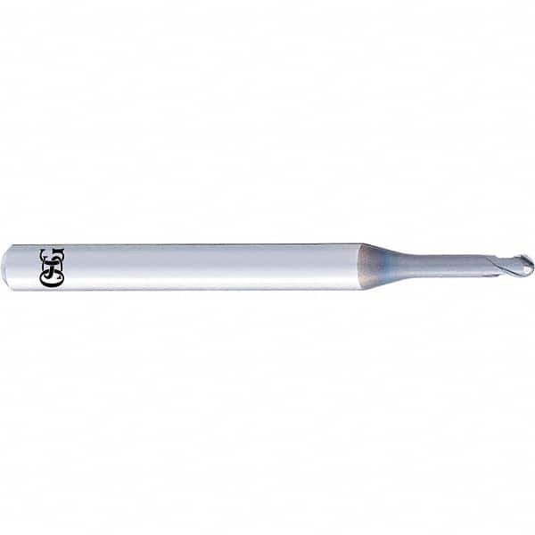 OSG - 1.6mm Diam, 1.3mm LOC, 2 Flute Solid Carbide Ball End Mill - USA Tool & Supply