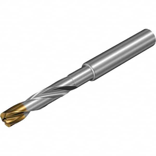 Jobber Length Drill Bit: 0.3386″ Dia, 140 °, Solid Carbide TiAlSiN, TiSiN Finish, Right Hand Cut, Spiral Flute, Straight-Cylindrical Shank