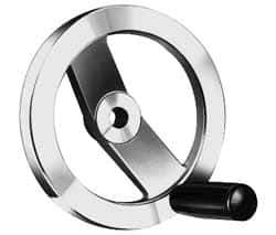 Value Collection - 9.84", 2 Spoke Handwheel with Revolving Handle - 1.89" Hub, Aluminum, Polished Finish - USA Tool & Supply