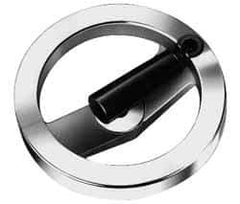 Value Collection - 7.87", 2 Spoke Handwheel with Rectractable Handle - 1.65" Hub, Aluminum, Polished Finish - USA Tool & Supply