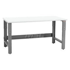 Stationary Work Bench: 48″ Wide, 36″ Deep, 36″ High, Gray & White 1,200 lb Capacity