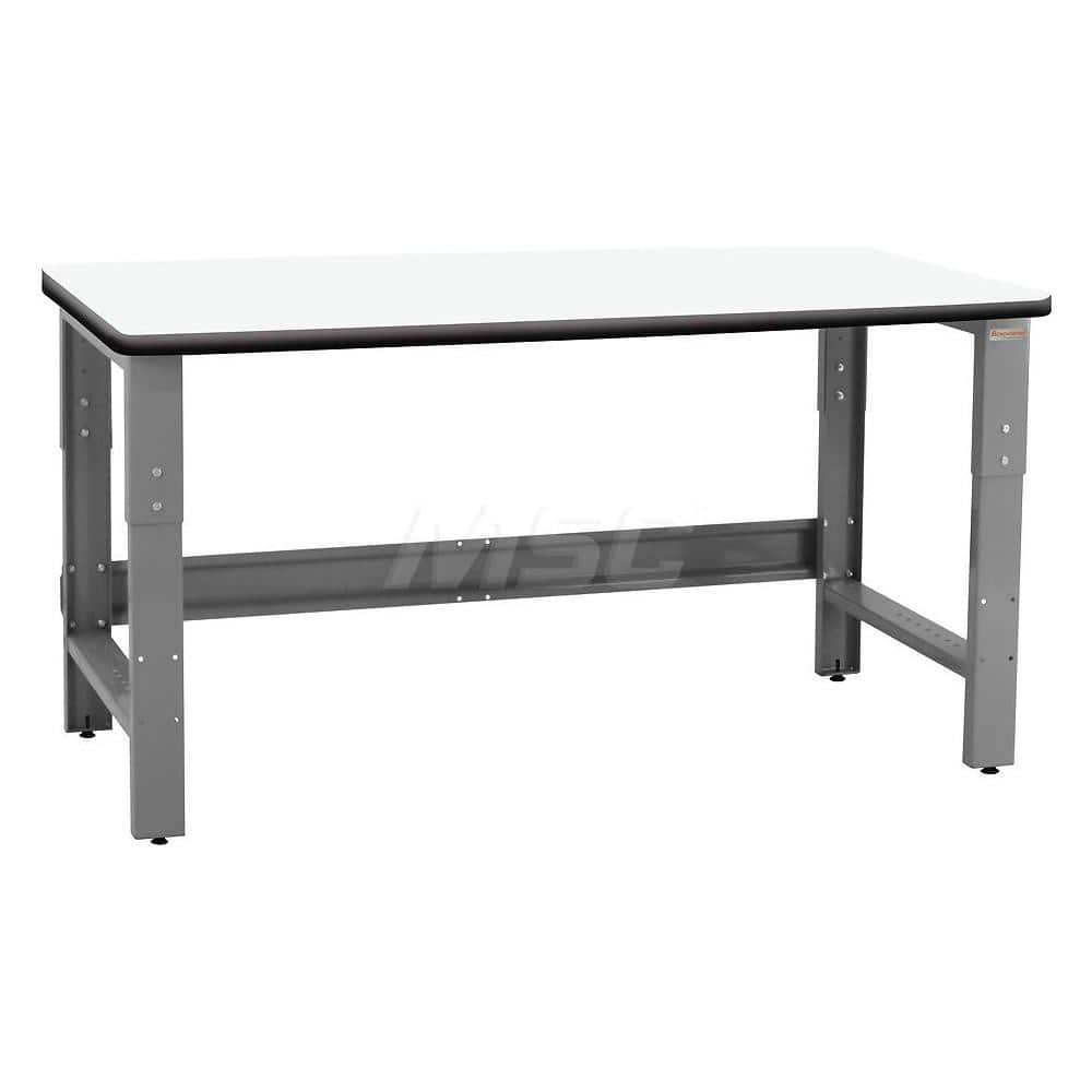 Stationary Work Bench: 48″ Wide, 24″ Deep, 36″ High, White 1,200 lb Capacity