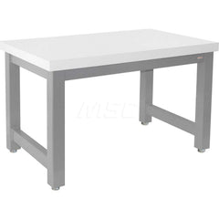 Stationary Work Bench: 48″ Wide, 36″ Deep, 34″ High, Gray & White 20,000 lb Capacity