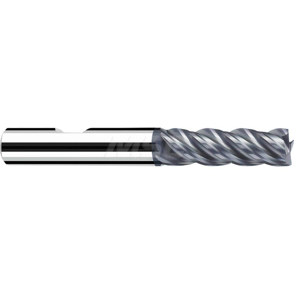 Square End Mill: 0.1575'' Dia, 0.5118'' LOC, 0.2362'' Shank Dia, 2.4803'' OAL, 3 Flutes, Solid Carbide Single End, Polychrom Finish, Spiral Flute, 40 ™ Variable Helix, Centercutting, RH Cut, RH Flute, Series Favora