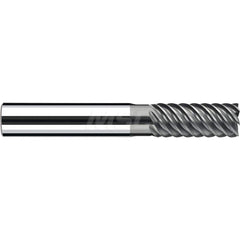 Square End Mill: 0.1181'' Dia, 0.315'' LOC, 0.2362'' Shank Dia, 2.2441'' OAL, 3 Flutes, Solid Carbide Single End, Polychrom Finish, Spiral Flute, 55 ™ Variable Helix, RH Cut, RH Flute, Series E-Cut