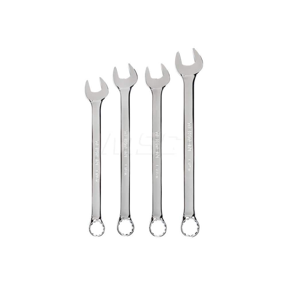 Wrench Set: 4 Pc, Inch Chrome-Plated