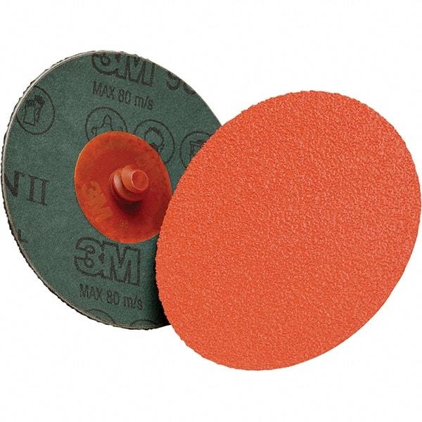 3M - 4" Diam 5/8-11 Threaded Hole 80+ Grit Fiber Disc - Very Coarse Grade, Ceramic, 12,000 Max RPM, Series 987C - USA Tool & Supply