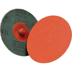 3M - 4" Diam 5/8-11 Threaded Hole 80+ Grit Fiber Disc - Very Coarse Grade, Ceramic, 12,000 Max RPM, Series 987C - USA Tool & Supply