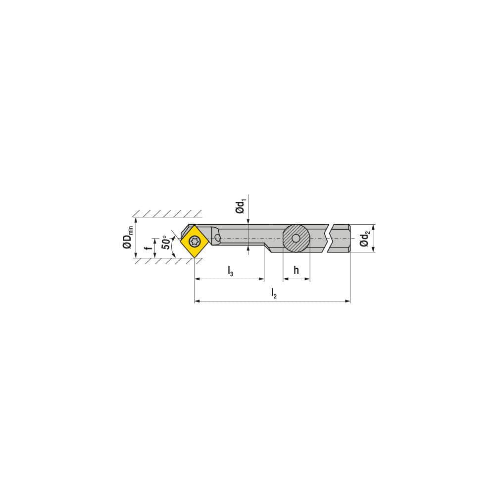 Indexable Boring Bar:  E-A0810H SCMCR 06,  11.00 mm Min Bore,  10.00 mm Shank Dia,  93.00&deg N/A Solid Carbide 114.1500″ OAL,  Screw Clamping,