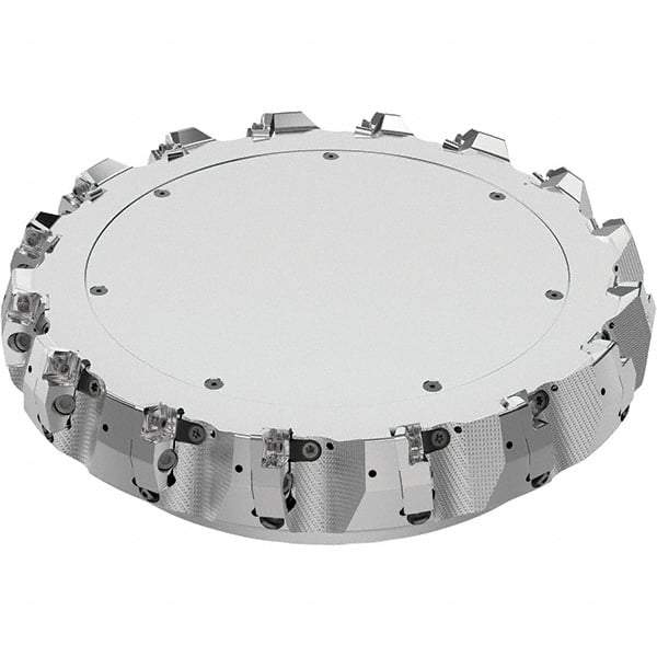 Seco - 315mm Cut Diam, 60mm Arbor Hole, 8mm Max Depth of Cut, 71° Indexable Chamfer & Angle Face Mill - 16 Inserts, SN.. Insert, Right Hand Cut, 16 Flutes, Through Coolant, Series R220.56 - USA Tool & Supply