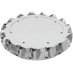 Seco - 315mm Cut Diam, 60mm Arbor Hole, 8mm Max Depth of Cut, 71° Indexable Chamfer & Angle Face Mill - 16 Inserts, SN.. Insert, Right Hand Cut, 16 Flutes, Through Coolant, Series R220.56 - USA Tool & Supply