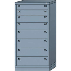 Lyon - 8 Drawer, Standard Eye-Level - Single Drawer Access Cabinet - Steel, 30" Wide x 28-1/4" Deep x 59-1/4" High, Dove Gray - USA Tool & Supply