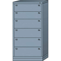 Lyon - 6 Drawer, Standard Eye-Level - Single Drawer Access Cabinet - Steel, 30" Wide x 28-1/4" Deep x 59-1/4" High, Dove Gray - USA Tool & Supply