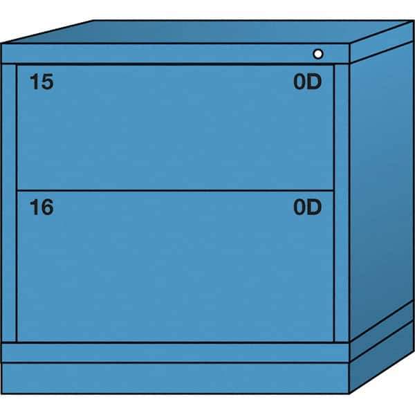 Lyon - 2 Drawer, Standard Table Height - Multiple Drawer Access Cabinet - Steel, 30" Wide x 28-1/4" Deep x 30-1/8" High, Wedgewood Blue - USA Tool & Supply