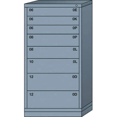 Lyon - 8 Drawer, Standard Eye-Level - Multiple Drawer Access Cabinet - Steel, 30" Wide x 28-1/4" Deep x 59-1/4" High, Dove Gray - USA Tool & Supply