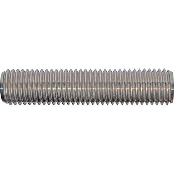 Value Collection - 1/2-13 4-1/2" OAL Fully Threaded Stud - Steel, Plain Finish, 4-1/2" Equal Thread Length, 4-1/2" Short Thread Length - USA Tool & Supply