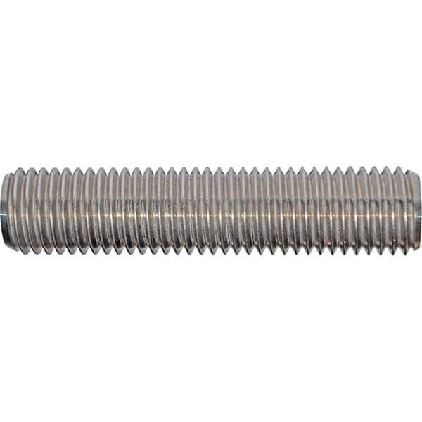 Value Collection - 1/2-13 5-1/4" OAL Fully Threaded Stud - Stainless Steel, Plain Finish, 5-1/4" Equal Thread Length, 5-1/4" Short Thread Length - USA Tool & Supply