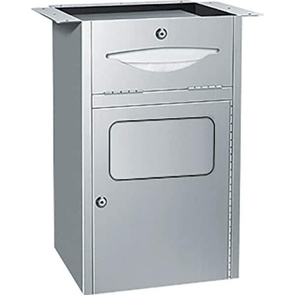 ASI-American Specialties, Inc. - Manual, Stainless Steel Paper Towel Dispenser with Receptacle - 300 C-Fold or 475 Multi-Fold, Silver - USA Tool & Supply