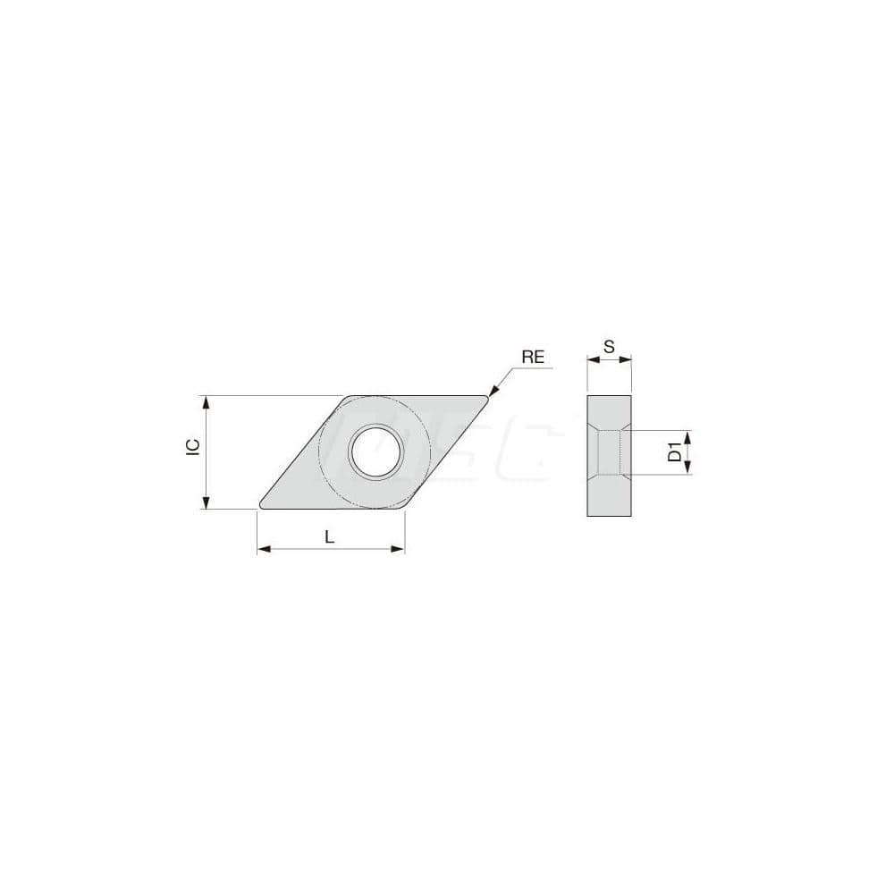 Turning Insert:  DNMG442SH AH630,  Solid Carbide TiAlN Finish,  Neutral,  1/2″ Inscribed Circle,  0.0310″ Corner Radius,  55.0 &deg N/A Diamond,  Series  DNMG