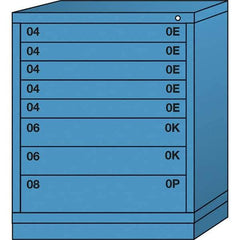 Lyon - 8 Drawer, Standard Mid-Range - Multiple Drawer Access Cabinet - Steel, 30" Wide x 28-1/4" Deep x 37-15/79" High, Wedgewood Blue - USA Tool & Supply