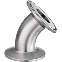 Value Collection - Sanitary Stainless Steel Pipe Fittings Type: 45 Elbow Style: Quick-Clamp - USA Tool & Supply