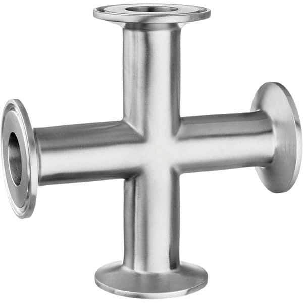 Value Collection - Sanitary Stainless Steel Pipe Fittings Type: Cross Style: Quick-Clamp - USA Tool & Supply