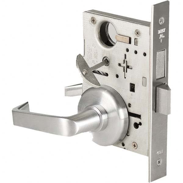 Privacy Lever Lockset for 1-3/4″ Thick Doors Keyless, 2-3/4″ Backset, Satin Chrome Finish