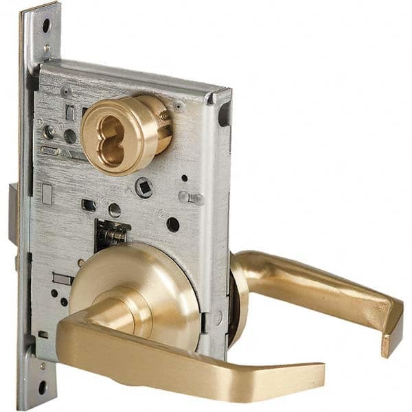 Storeroom Lever Lockset for 1-3/4″ Thick Doors 6 or 7 Pin Length Best & Compatible (Core Not Included), 2-3/4″ Backset, Satin Chrome Finish