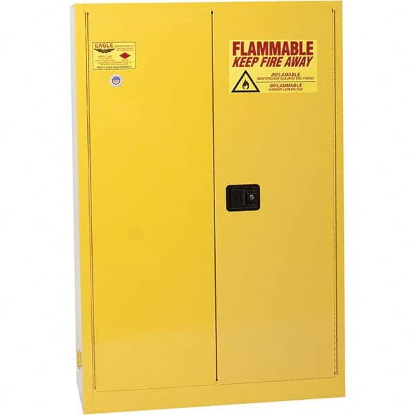 Eagle - Safety Cabinets Hazardous Chemical Type: Flammable and Combustible Liquids Color: Yellow - USA Tool & Supply