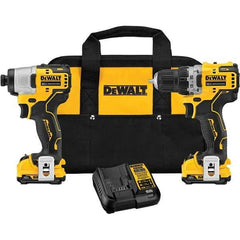 DeWALT - Cordless Tool Combination Kits Voltage: 12 Tools: Brushless Cordless Drill; Impact Driver - USA Tool & Supply