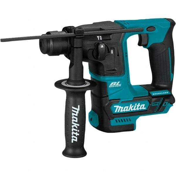 Makita - 12 Volt 5/8" Keyless Chuck Cordless Rotary Hammer - 0 to 4,800 BPM, 0 to 680 RPM, Reversible - USA Tool & Supply