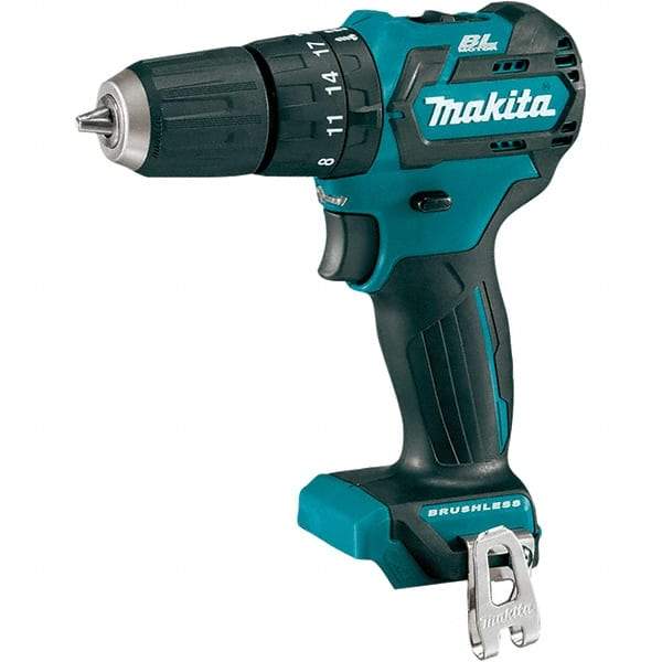 Makita - 12 Volt 3/8" Keyless Chuck Cordless Hammer Drill - 0 to 22,500 BPM, 0 to 1,500 RPM, Reversible - USA Tool & Supply