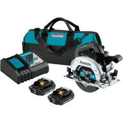 Makita - 18 Volt, 6-1/2" Blade, Cordless Circular Saw - 5,000 RPM, 2 Lithium-Ion Batteries Included - USA Tool & Supply