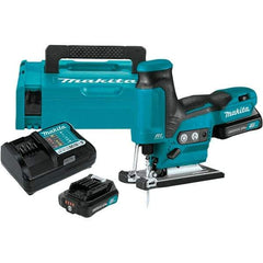 Makita - 12 Volt, 3,000 SPM, 7/8" Stroke Length, Lithium-Ion Cordless Jigsaw - 90° Cutting Angle, Series 12V MAX Battery Included - USA Tool & Supply