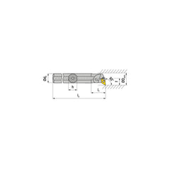 Indexable Boring Bar:  A40T PDUNL 15,  50.00 mm Min Bore,  40.00 mm Shank Dia,  93.00&deg N/A Steel 300.0000″ OAL,  Lever Clamp,