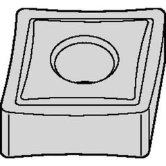 CNMP 432 Hi-Double Positive|P WM15CT, 1/32″ Corner Radius, 3/16″ Thick, 1/2″ Inscribed Circle, TiN, Turning Indexable Insert - USA Tool & Supply