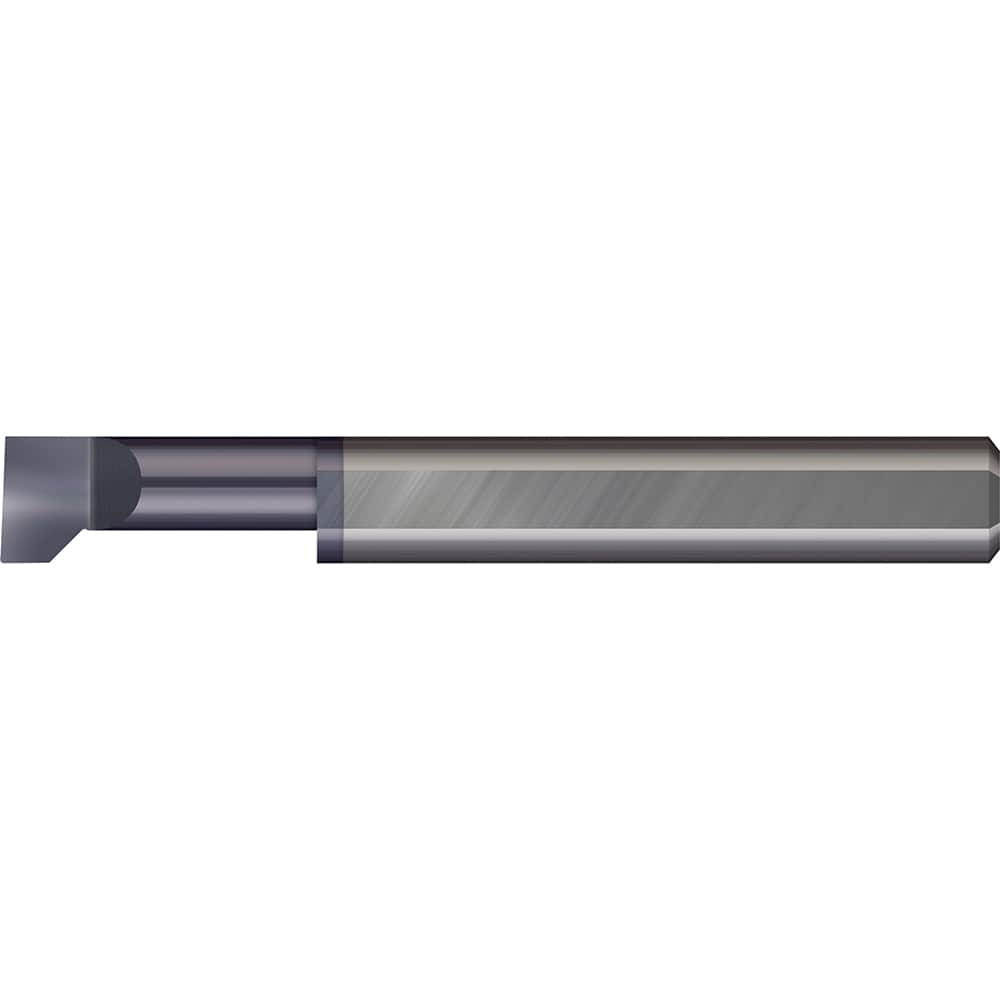 Micro 100 - Thread Relief Tools; Material: Solid Carbide ; Cutting Diameter (Inch): 1/4 ; Flat Width (Decimal Inch): 0.0940 ; Cutting Depth (Inch): 3/4 ; Projection (Decimal Inch): 0.0500 ; Shank Diameter (Inch): 1/4 - Exact Industrial Supply