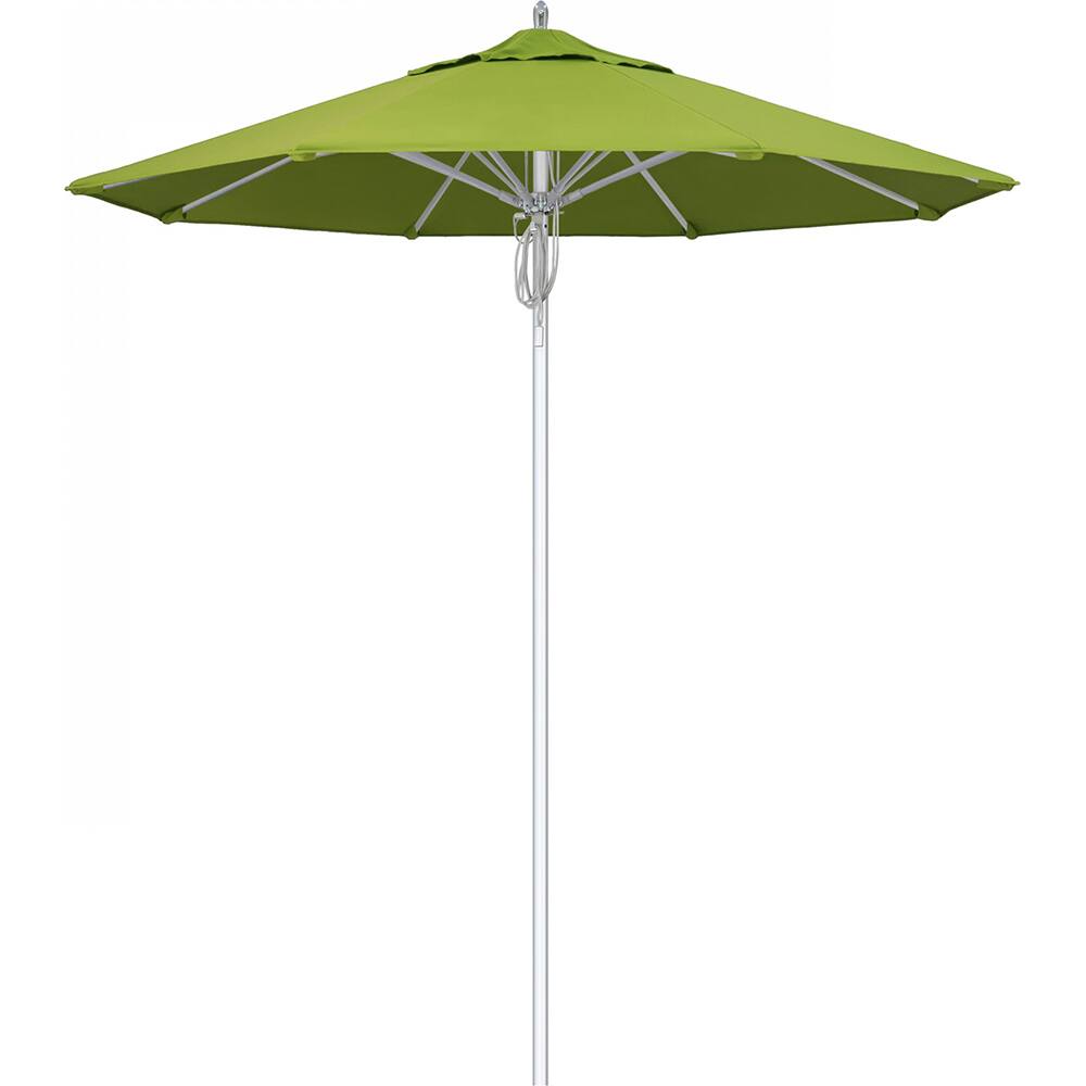 California Umbrella - Patio Umbrellas; Umbrella Diameter (Inch): 90 ; Height (Feet): 8.666 ; Fabric Color: Macaw ; Base Included: No ; Frame Material: Aluminum ; Frame Color: Silver - Exact Industrial Supply