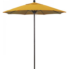 California Umbrella - Patio Umbrellas; Umbrella Diameter (Inch): 90 ; Height (Feet): 8.000 ; Fabric Color: Lemon ; Base Included: No ; Frame Material: Aluminum ; Frame Color: Bronze - Exact Industrial Supply