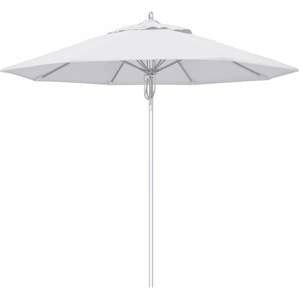 California Umbrella - Patio Umbrellas; Umbrella Diameter (Inch): 108 ; Height (Feet): 8.666 ; Fabric Color: Natural ; Base Included: No ; Frame Material: Aluminum ; Frame Color: Silver - Exact Industrial Supply