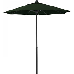 California Umbrella - Patio Umbrellas; Umbrella Diameter (Inch): 90 ; Height (Feet): 7.750 ; Fabric Color: Hunter Green ; Base Included: No ; Frame Material: Fiberglass-reinforced Nylon ; Frame Color: Black - Exact Industrial Supply