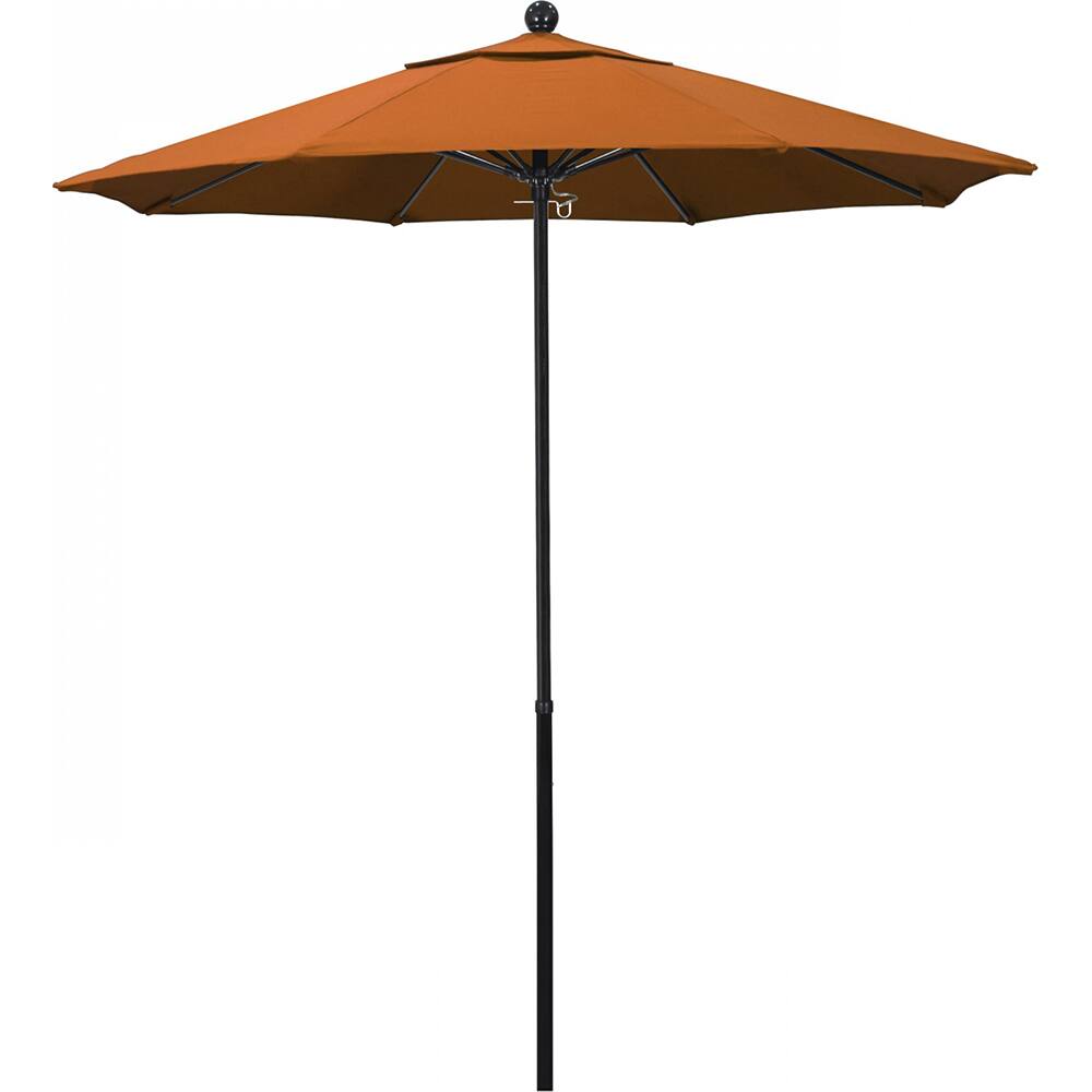 California Umbrella - Patio Umbrellas; Umbrella Diameter (Inch): 90 ; Height (Feet): 7.750 ; Fabric Color: Pacifica Tuscan ; Base Included: No ; Frame Material: Fiberglass-reinforced Nylon ; Frame Color: Black - Exact Industrial Supply