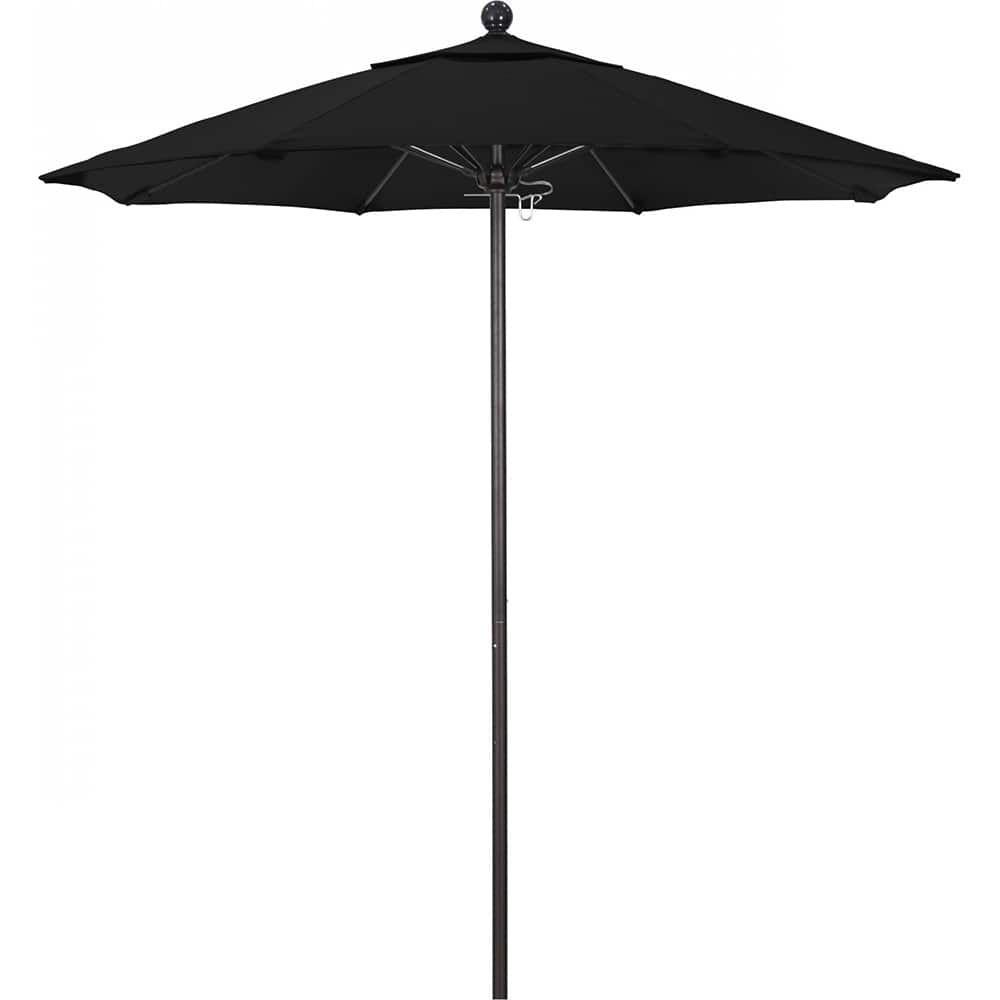 California Umbrella - Patio Umbrellas; Umbrella Diameter (Inch): 90 ; Height (Feet): 8.000 ; Fabric Color: Black ; Base Included: No ; Frame Material: Aluminum ; Frame Color: Bronze - Exact Industrial Supply