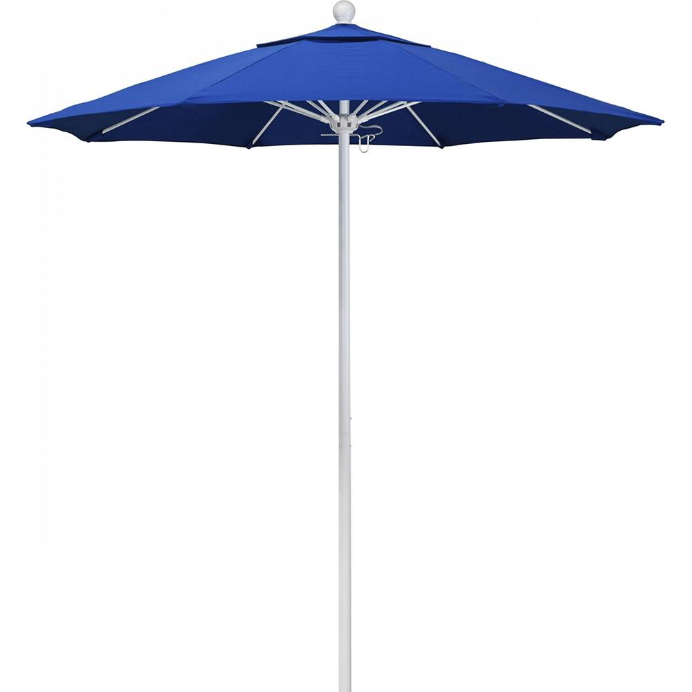 California Umbrella - Patio Umbrellas; Umbrella Diameter (Inch): 90 ; Height (Feet): 8.000 ; Fabric Color: Royal Blue ; Base Included: No ; Frame Material: Aluminum ; Frame Color: White - Exact Industrial Supply