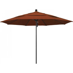 California Umbrella - Patio Umbrellas; Umbrella Diameter (Inch): 132 ; Height (Feet): 8.916 ; Fabric Color: Terracotta ; Base Included: No ; Frame Material: Aluminum ; Frame Color: Black - Exact Industrial Supply