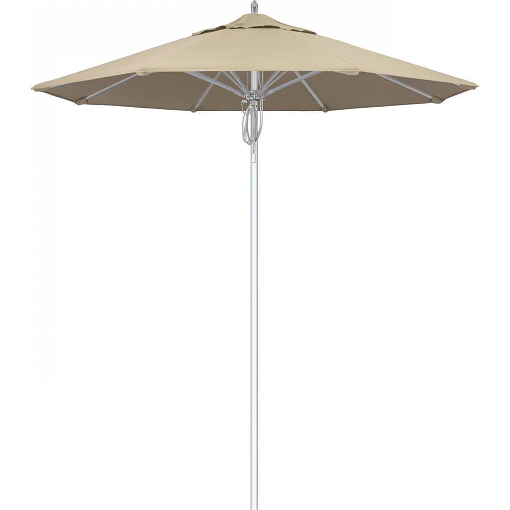 California Umbrella - Patio Umbrellas; Umbrella Diameter (Inch): 90 ; Height (Feet): 8.666 ; Fabric Color: Antique Beige ; Base Included: No ; Frame Material: Aluminum ; Frame Color: Silver - Exact Industrial Supply