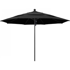 California Umbrella - Patio Umbrellas; Umbrella Diameter (Inch): 132 ; Height (Feet): 8.916 ; Fabric Color: Black ; Base Included: No ; Frame Material: Aluminum ; Frame Color: Black - Exact Industrial Supply