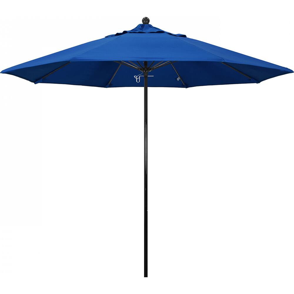 California Umbrella - Patio Umbrellas; Umbrella Diameter (Inch): 108 ; Height (Feet): 8.750 ; Fabric Color: Pacific Blue ; Base Included: No ; Frame Material: Fiberglass-reinforced Nylon ; Frame Color: Black - Exact Industrial Supply